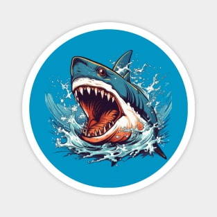 SHARK AND JAWS COLORED CARTOON STYLE, TIGER Magnet